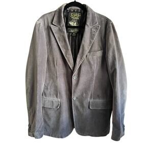 Scotch & Soda Gray Velvet Blazer Mens XL Cotton Sanforized Tailored Jacket